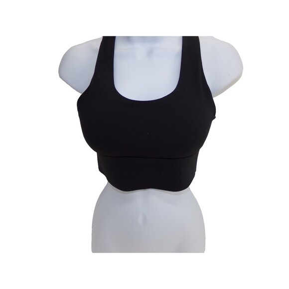 Unbranded sport bra Black padded size Large cross strap with hook and eye - Picture 1 of 7